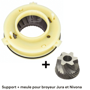 Support plastique + meules pour broyeur Jura et Nivona
